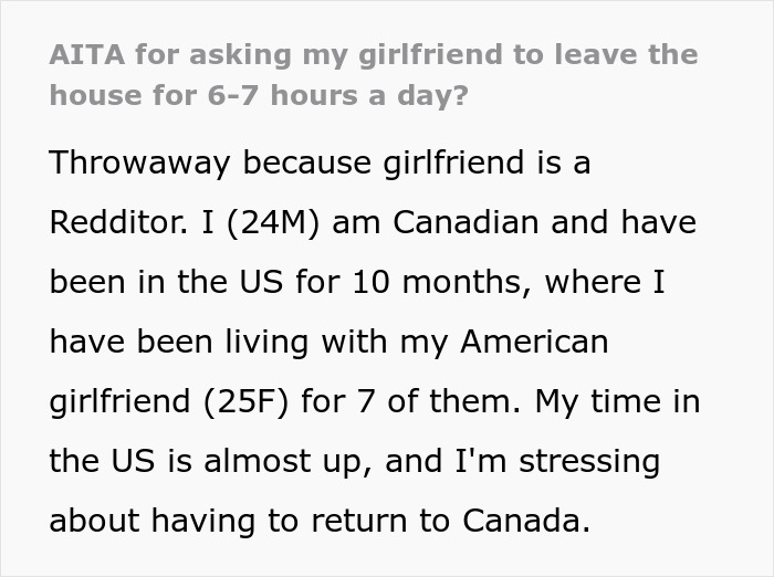 Man Doesn’t Understand Why GF Is Upset He Wants Her Out Of The House, Gets A Reality Check Man Doesn’t Understand Why GF Is Upset He Wants Her Out Of The House, Gets A Reality Check