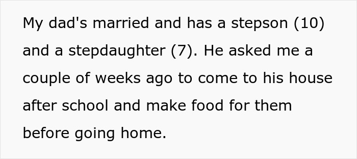 Entitled Dad Demands Bio Son Start Cooking For His Stepchildren, Gets Livid As Mom Supports Kid Entitled Dad Demands Bio Son Start Cooking For His Stepchildren, Gets Livid As Mom Supports Kid