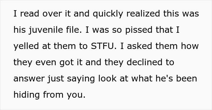 Woman Cuts Contact With Parents After They Dig Up Her Fiancé's Juvenile File To Break Them Up Woman Cuts Contact With Parents After They Dig Up Her Fiancé's Juvenile File To Break Them Up