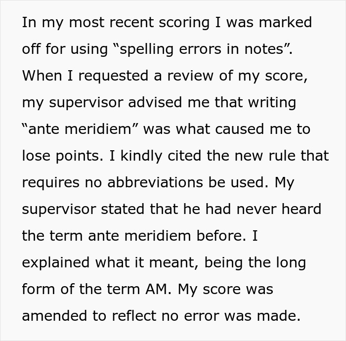 Woman Maliciously Complies With “No Abbreviations” Rule, Makes Supervisor Look Stupid Woman Maliciously Complies With “No Abbreviations” Rule, Makes Supervisor Look Stupid