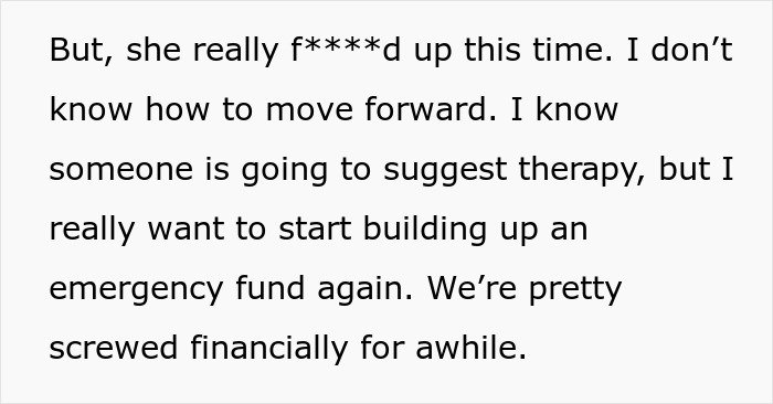 Woman’s “Stupid Lawsuit” Empties Couple’s Savings, Husband Can’t Move Past It Woman’s “Stupid Lawsuit” Empties Couple’s Savings, Husband Can’t Move Past It