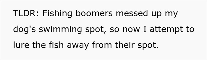 Dog Owner Schemes To Lure Fish Away From Boomers’ Fishing Zone After They Mess Up The Dog Pond Dog Owner Schemes To Lure Fish Away From Boomers’ Fishing Zone After They Mess Up The Dog Pond