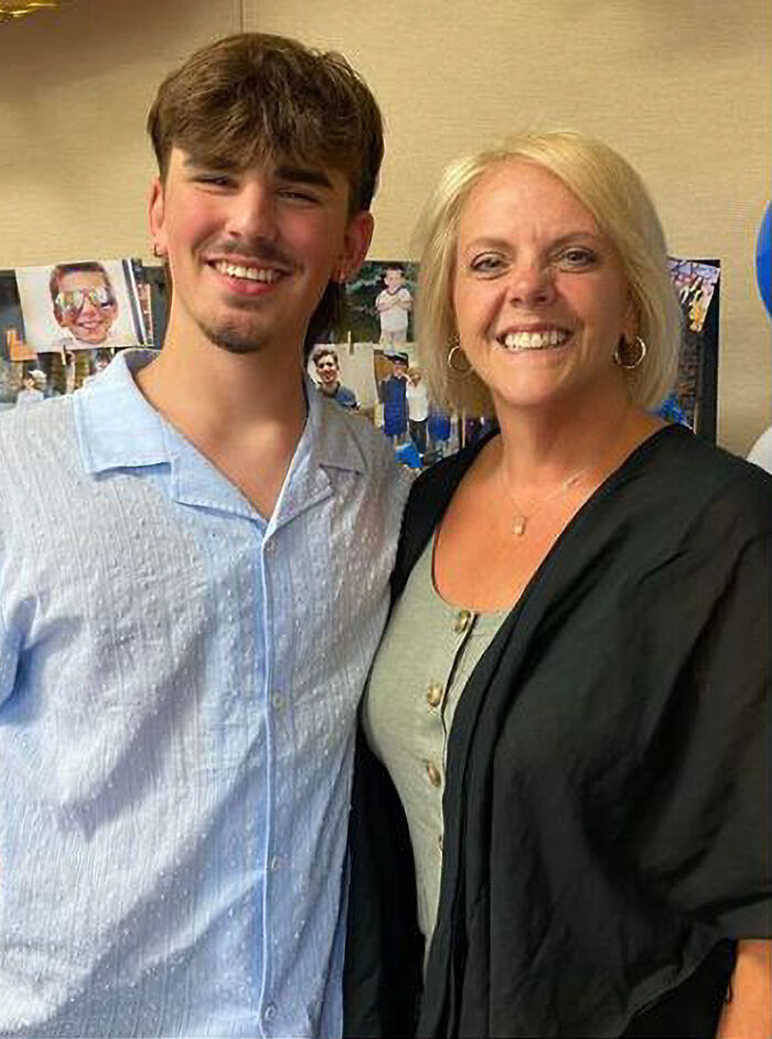 Teacher and student smiling together, highlighting emotional connection through a meaningful tattoo tribute. Teacher and student smiling together, highlighting emotional connection through a meaningful tattoo tribute.