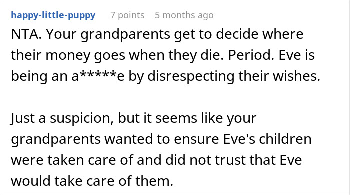 Woman Feels Entitled To Family’s Life-Changing Inheritance Just Because She Has 5 Kids, Gets A Reality Check Woman Feels Entitled To Family’s Life-Changing Inheritance Just Because She Has 5 Kids, Gets A Reality Check