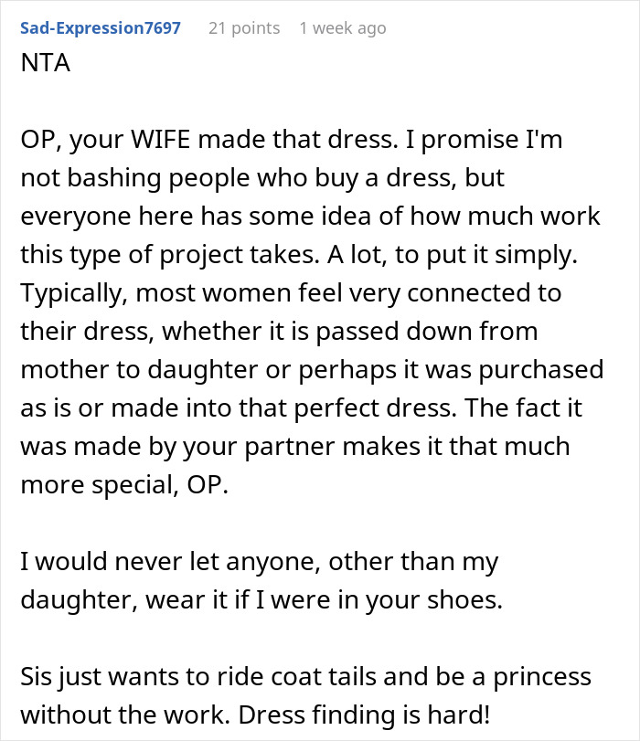 "Hide Your Dress, Please": Folks Shocked By Woman Demanding Sis Let Her Borrow Custom Wedding Dress "Hide Your Dress, Please": Folks Shocked By Woman Demanding Sis Let Her Borrow Custom Wedding Dress
