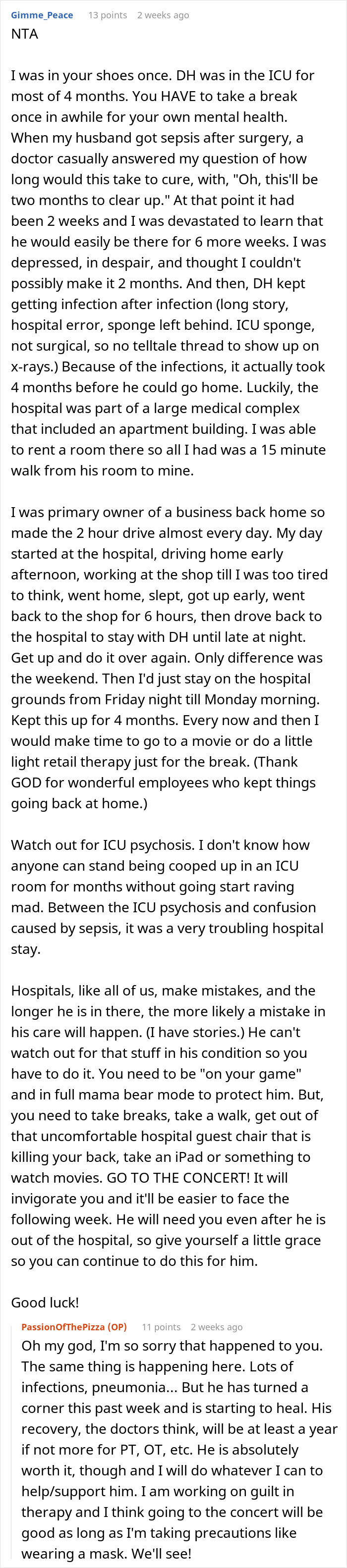 Once-In-A-Lifetime Concert Leaves Woman In A Turmoil Of Guilt As Husband Ails In The ICU Once-In-A-Lifetime Concert Leaves Woman In A Turmoil Of Guilt As Husband Ails In The ICU