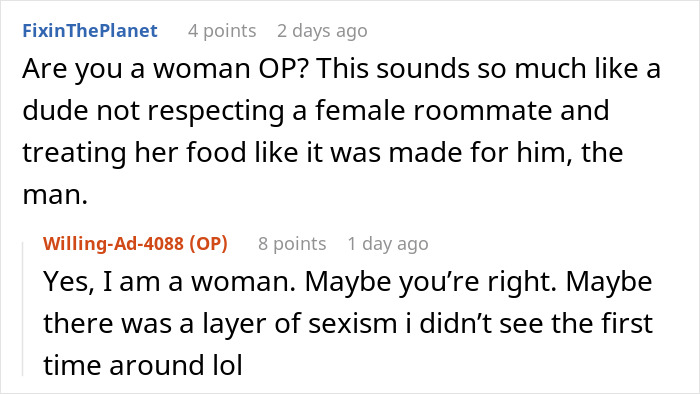 "They Never Asked And They Always Ate Everything": Woman Gets Revenge On Roommate "They Never Asked And They Always Ate Everything": Woman Gets Revenge On Roommate