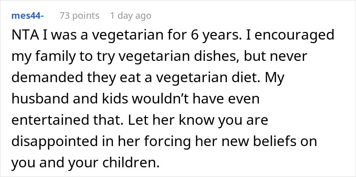"AITA For Secretly Cheating On Our Vegetarian Diet That My Wife Made Our Family Do?" "AITA For Secretly Cheating On Our Vegetarian Diet That My Wife Made Our Family Do?"