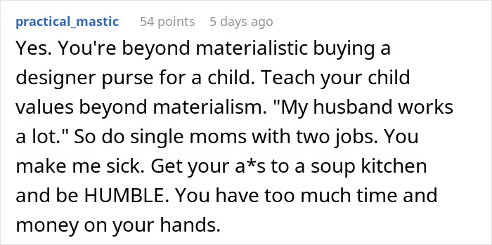 "AITA For Getting My Daughter A Designer Bag When Not Everyone In The Group Could Afford It?" "AITA For Getting My Daughter A Designer Bag When Not Everyone In The Group Could Afford It?"