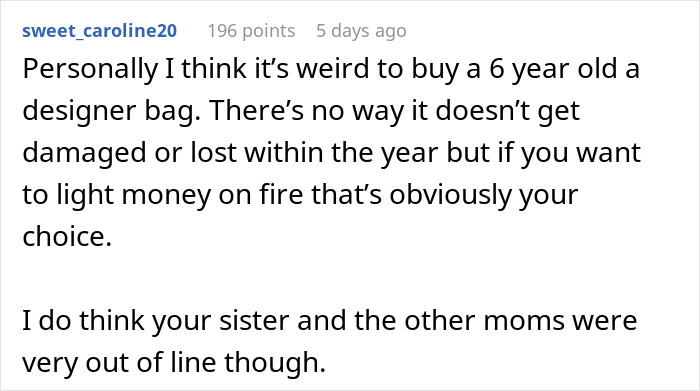 "AITA For Getting My Daughter A Designer Bag When Not Everyone In The Group Could Afford It?" "AITA For Getting My Daughter A Designer Bag When Not Everyone In The Group Could Afford It?"