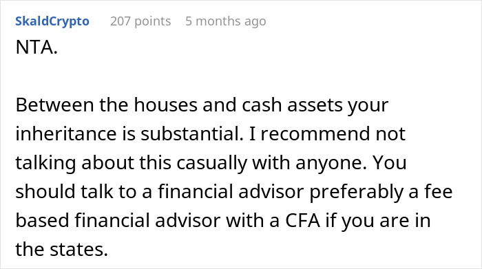 Family Regrets Treating Daughter Poorly After She Refuses To Share Her $700k Inheritance Family Regrets Treating Daughter Poorly After She Refuses To Share Her $700k Inheritance