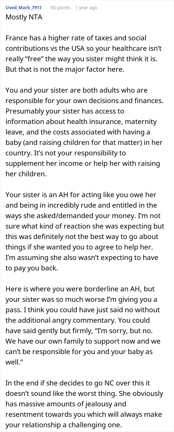 Woman Mocks Sister For Moving From The USA, Begs Her To Help Cover $20k Bill After Giving Birth Woman Mocks Sister For Moving From The USA, Begs Her To Help Cover $20k Bill After Giving Birth