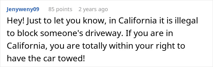 Neighbor Leaves Car Blocking Person’s Driveway, They Stand Back And Let Nature Take Revenge Neighbor Leaves Car Blocking Person’s Driveway, They Stand Back And Let Nature Take Revenge