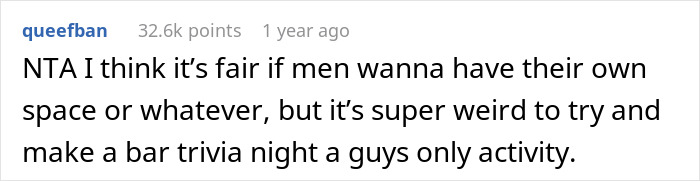 Drama Erupts As Woman “Ruins” Guy’s Safe Space By Joining Trivia Night At Local Bar, He Storms Out Drama Erupts As Woman “Ruins” Guy’s Safe Space By Joining Trivia Night At Local Bar, He Storms Out