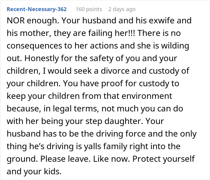 Woman Can’t Take Stepdaughter’s Behavior Anymore, Kicks Her Out And Separates From Husband Woman Can’t Take Stepdaughter’s Behavior Anymore, Kicks Her Out And Separates From Husband