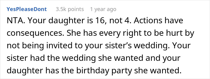 Niece Refuses To Invite Aunt To Her Birthday After Wedding Exclusion, Aunt Turns Passive-Aggressive Niece Refuses To Invite Aunt To Her Birthday After Wedding Exclusion, Aunt Turns Passive-Aggressive