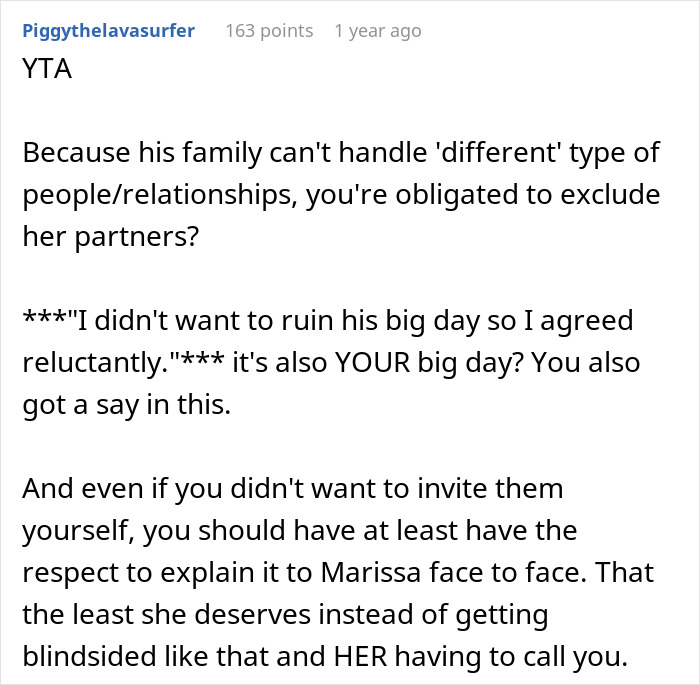Man Rejects Bride’s BFF’s Polyamorous Partners To Prevent Family Backlash, Receives An Ultimatum Man Rejects Bride’s BFF’s Polyamorous Partners To Prevent Family Backlash, Receives An Ultimatum
