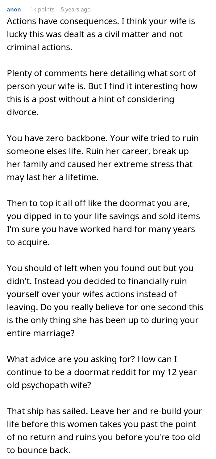 Woman’s “Stupid Lawsuit” Empties Couple’s Savings, Husband Can’t Move Past It Woman’s “Stupid Lawsuit” Empties Couple’s Savings, Husband Can’t Move Past It