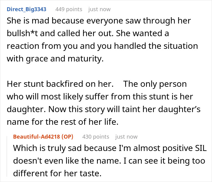 Woman’s Dream Baby Name Gets Lifted By SIL So She Just Picks Another One To SIL’s Rage And Dismay Woman’s Dream Baby Name Gets Lifted By SIL So She Just Picks Another One To SIL’s Rage And Dismay