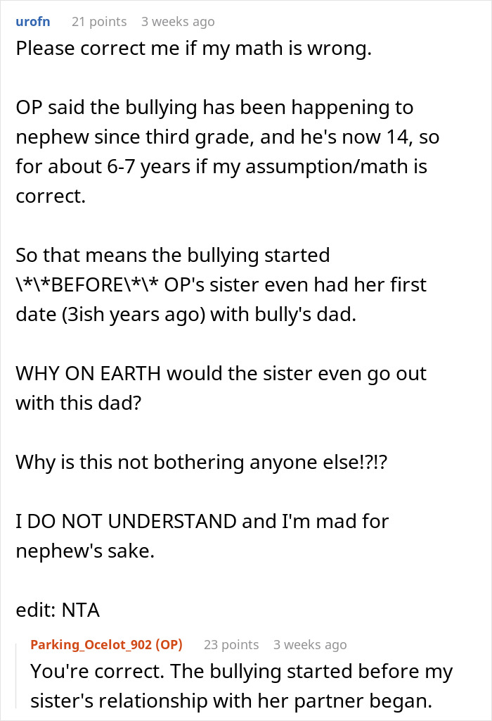 Teen Leaves Home In Protest Against Mom Marrying His Bully's Dad, Aunt RSVP's No Just To Back Him Teen Leaves Home In Protest Against Mom Marrying His Bully's Dad, Aunt RSVP's No Just To Back Him