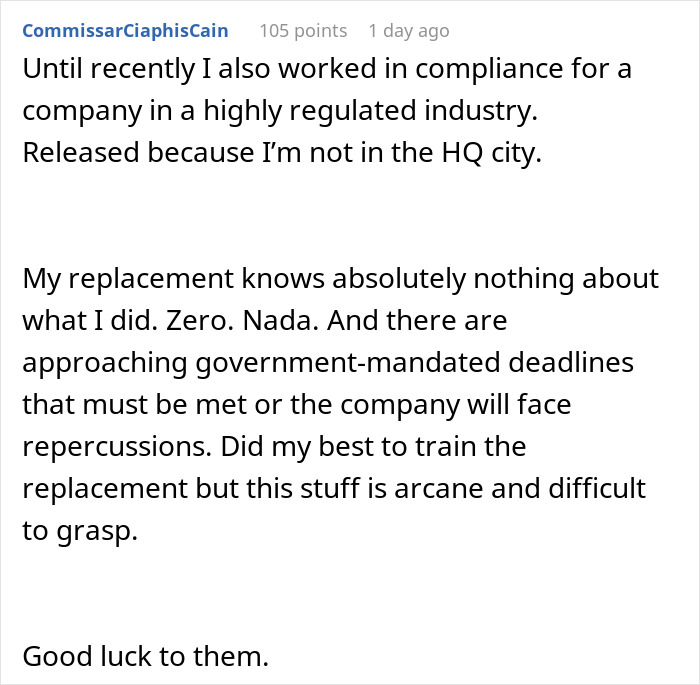 Worker Maliciously Complies With CFO’s Lay-Offs Until She Realizes She Made A Huge Mistake Worker Maliciously Complies With CFO’s Lay-Offs Until She Realizes She Made A Huge Mistake