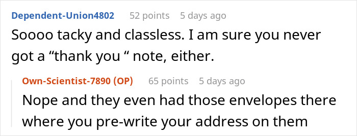 Newlyweds Ask Woman To Return Their Wedding Gift After They Didn’t Even Invite Her Newlyweds Ask Woman To Return Their Wedding Gift After They Didn’t Even Invite Her
