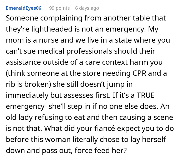 “I Just Kept Eating”: Nurse Confused Why Fiance Won’t Live With Him After He Ignores Emergency “I Just Kept Eating”: Nurse Confused Why Fiance Won’t Live With Him After He Ignores Emergency