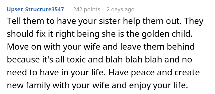 “Family Comes First”: Man Refuses To Help Parents After They Give Their House To Sister “Family Comes First”: Man Refuses To Help Parents After They Give Their House To Sister