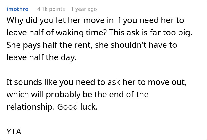 Man Doesn’t Understand Why GF Is Upset He Wants Her Out Of The House, Gets A Reality Check Man Doesn’t Understand Why GF Is Upset He Wants Her Out Of The House, Gets A Reality Check