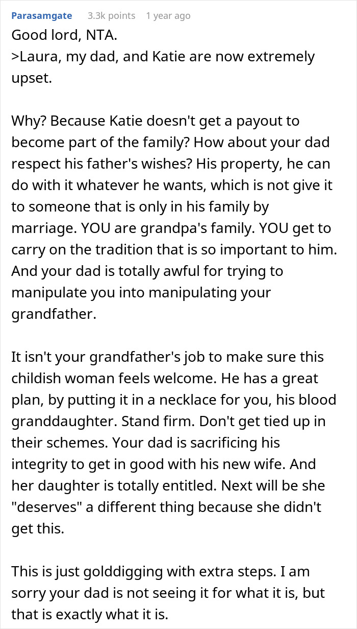 Bride-To-Be Wants Stepsister’s Heirloom Diamond For Engagement Ring, But Grandpa Says “No Way” Bride-To-Be Wants Stepsister’s Heirloom Diamond For Engagement Ring, But Grandpa Says “No Way”