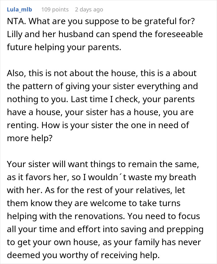 “Family Comes First”: Man Refuses To Help Parents After They Give Their House To Sister “Family Comes First”: Man Refuses To Help Parents After They Give Their House To Sister