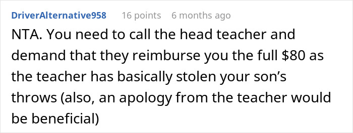 Teacher Forces Boy To Give Up $80 Worth Of Throws To Wasteful Classmate, Mom Retaliates Teacher Forces Boy To Give Up $80 Worth Of Throws To Wasteful Classmate, Mom Retaliates