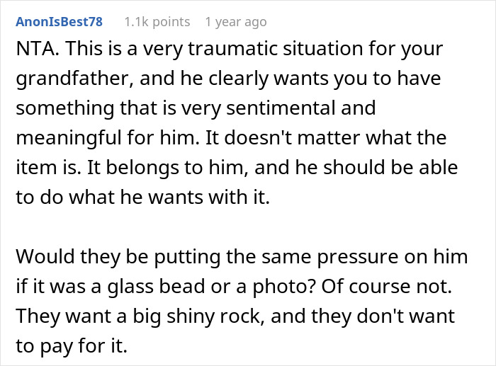 Bride-To-Be Wants Stepsister’s Heirloom Diamond For Engagement Ring, But Grandpa Says “No Way” Bride-To-Be Wants Stepsister’s Heirloom Diamond For Engagement Ring, But Grandpa Says “No Way”