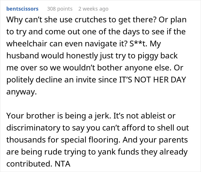 Bride Under Fire After Refusing To Exceed Budget For Brother’s Disabled Fiancée’s Needs Bride Under Fire After Refusing To Exceed Budget For Brother’s Disabled Fiancée’s Needs