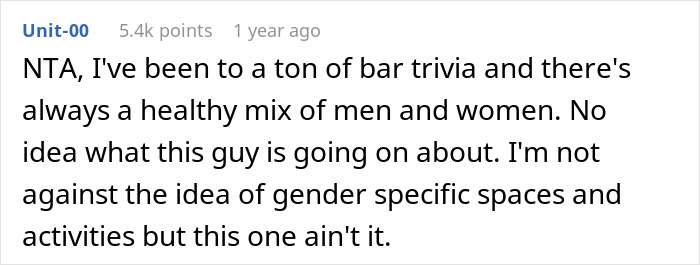 Drama Erupts As Woman “Ruins” Guy’s Safe Space By Joining Trivia Night At Local Bar, He Storms Out Drama Erupts As Woman “Ruins” Guy’s Safe Space By Joining Trivia Night At Local Bar, He Storms Out