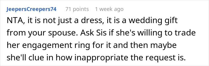 "Hide Your Dress, Please": Folks Shocked By Woman Demanding Sis Let Her Borrow Custom Wedding Dress "Hide Your Dress, Please": Folks Shocked By Woman Demanding Sis Let Her Borrow Custom Wedding Dress