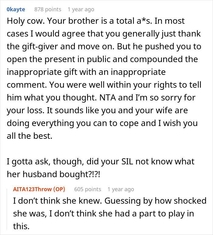 “Inconsiderate, Insecure, Pompous”: Brother's Thoughtless Gift Leads To Showdown At Dinner “Inconsiderate, Insecure, Pompous”: Brother's Thoughtless Gift Leads To Showdown At Dinner
