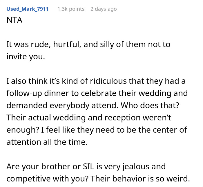 Bride Bans Groom’s Bro From Wedding Due To Age, Sparks Drama As He Refuses To Attend Family Dinner Bride Bans Groom’s Bro From Wedding Due To Age, Sparks Drama As He Refuses To Attend Family Dinner