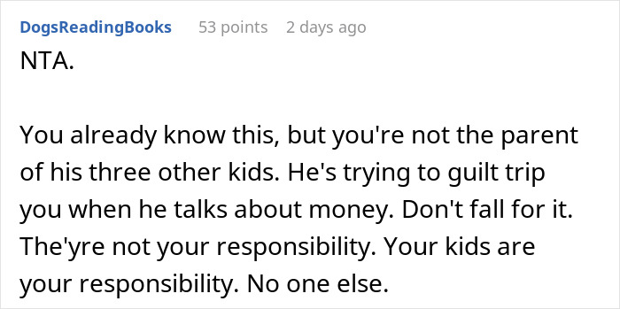 “AITA For Reminding My Ex I’m Only Responsible For Our Children And Not All Of His Kids?” “AITA For Reminding My Ex I’m Only Responsible For Our Children And Not All Of His Kids?”