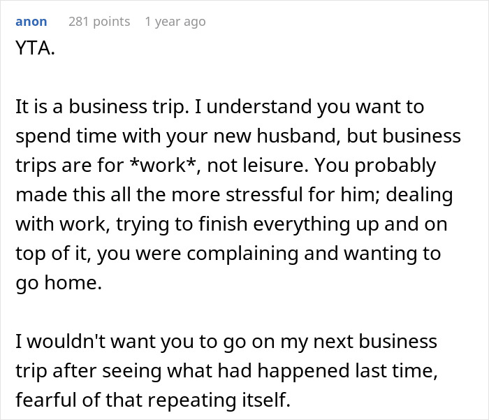 Netizens Call Out Nagging Wife Who Forced Hubby To Take Her Along On Work Trip And Ruined It Netizens Call Out Nagging Wife Who Forced Hubby To Take Her Along On Work Trip And Ruined It