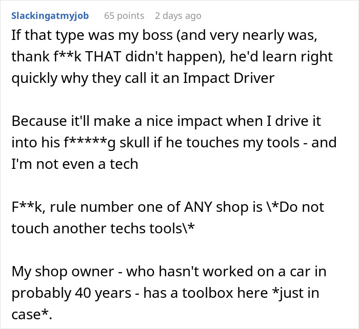 Veteran Mechanic’s Toolbox Showdown Leaves Shop In Turmoil As New Boss Faces The Consequences Veteran Mechanic’s Toolbox Showdown Leaves Shop In Turmoil As New Boss Faces The Consequences