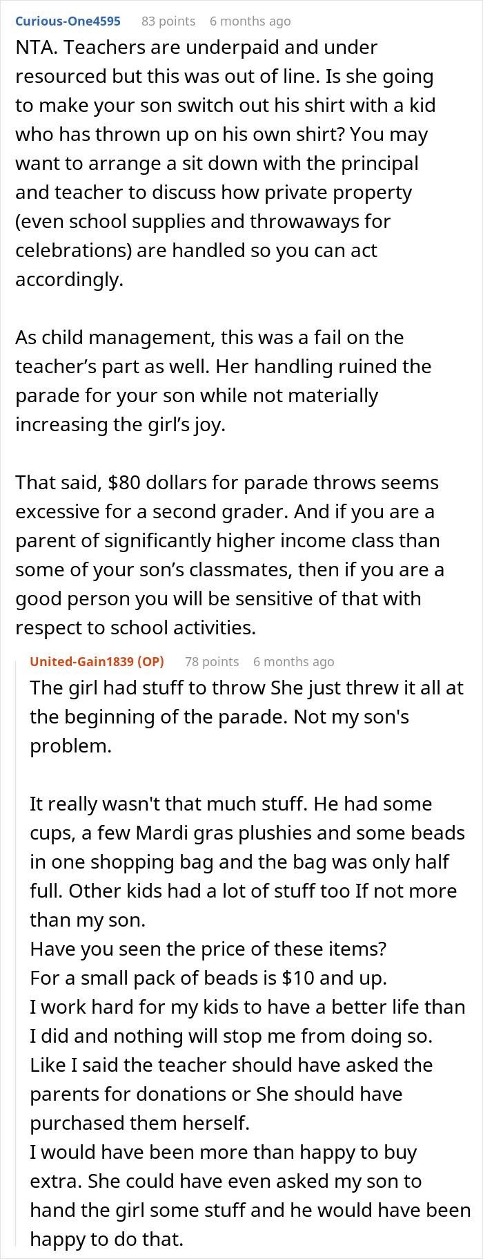 Teacher Forces Boy To Give Up $80 Worth Of Throws To Wasteful Classmate, Mom Retaliates Teacher Forces Boy To Give Up $80 Worth Of Throws To Wasteful Classmate, Mom Retaliates