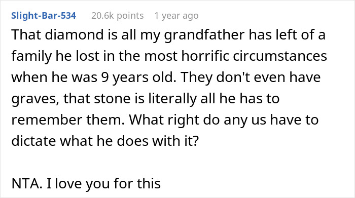 Bride-To-Be Wants Stepsister’s Heirloom Diamond For Engagement Ring, But Grandpa Says “No Way” Bride-To-Be Wants Stepsister’s Heirloom Diamond For Engagement Ring, But Grandpa Says “No Way”