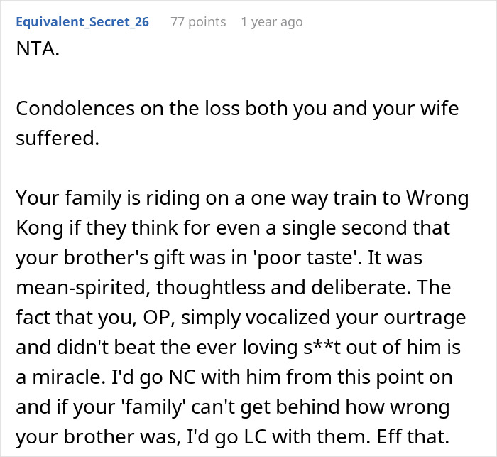 “Inconsiderate, Insecure, Pompous”: Brother's Thoughtless Gift Leads To Showdown At Dinner “Inconsiderate, Insecure, Pompous”: Brother's Thoughtless Gift Leads To Showdown At Dinner
