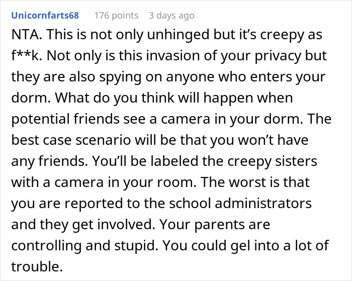 “Called Me In The Middle Of The Night Screaming”: Parents Put Camera In Daughters’ Dorm “Called Me In The Middle Of The Night Screaming”: Parents Put Camera In Daughters’ Dorm
