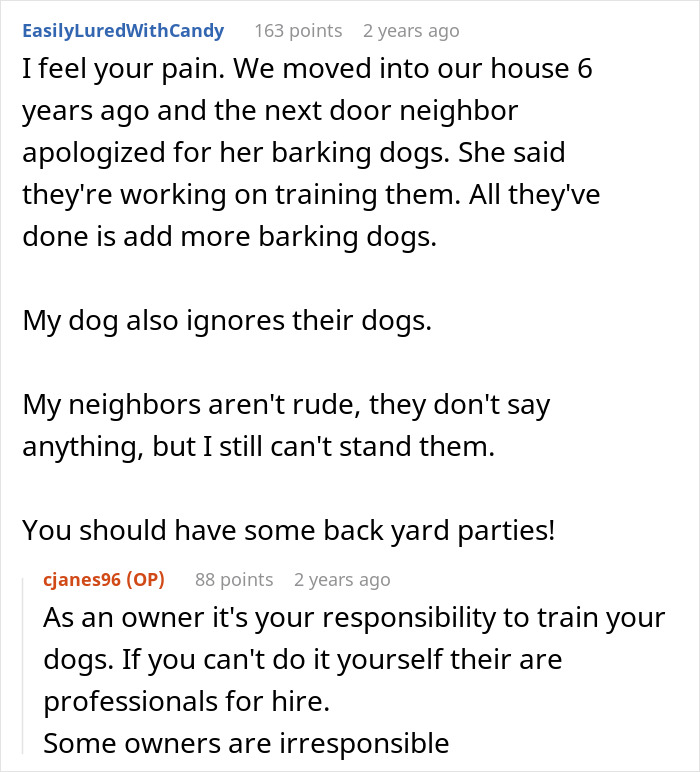Bad Neighbors Scream At Lady For Using Her Own Yard Due To Their Reactive Dogs, She Gets Revenge Bad Neighbors Scream At Lady For Using Her Own Yard Due To Their Reactive Dogs, She Gets Revenge