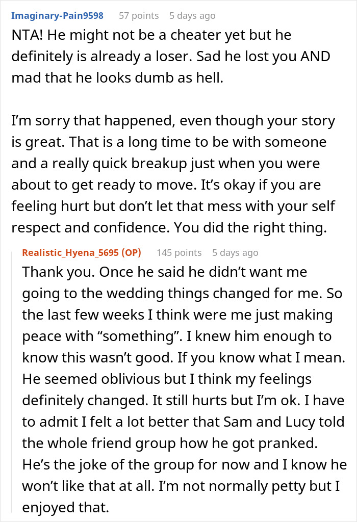 Guy Plans On Cheating With Ex During Family Wedding, Doesn't Bring His GF, Gets A Surprise Guy Plans On Cheating With Ex During Family Wedding, Doesn't Bring His GF, Gets A Surprise