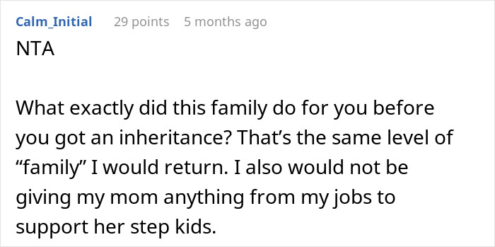 Family Regrets Treating Daughter Poorly After She Refuses To Share Her $700k Inheritance Family Regrets Treating Daughter Poorly After She Refuses To Share Her $700k Inheritance