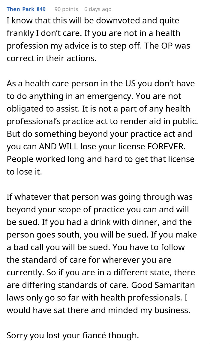 “I Just Kept Eating”: Nurse Confused Why Fiance Won’t Live With Him After He Ignores Emergency “I Just Kept Eating”: Nurse Confused Why Fiance Won’t Live With Him After He Ignores Emergency