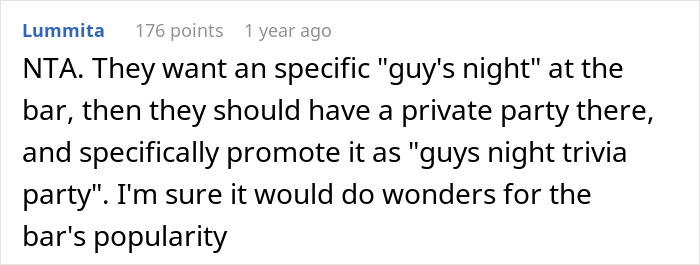 Drama Erupts As Woman “Ruins” Guy’s Safe Space By Joining Trivia Night At Local Bar, He Storms Out Drama Erupts As Woman “Ruins” Guy’s Safe Space By Joining Trivia Night At Local Bar, He Storms Out